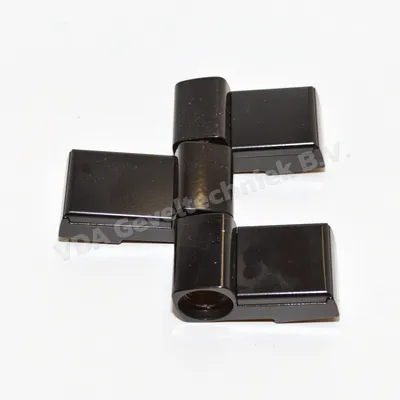 Dr. Hahn 3-delig scharnier Serie 60AT RAL9005 opdek 92x20mm zwart