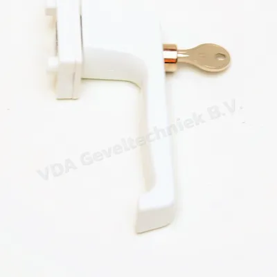 GU raamgreep/raamkruk afsluitbaar wit RAL9016 t.b.v. stiftgat 7mm ZONDER STIFT
