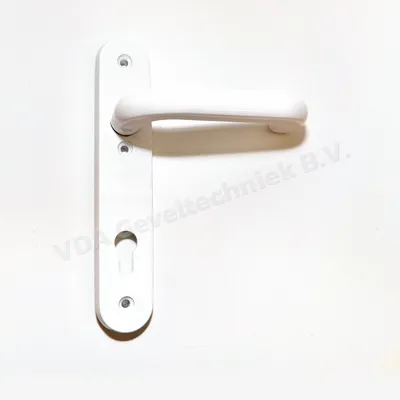 Schuring deurkruk langschild BI wit pc 92 225x43 (greep) (klink) (hendel)