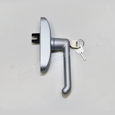Sobinco alu raamkruk/handgreep met vork Zilver/EV1 30000-657-CYL Afsluitbaar