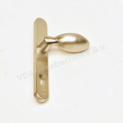 WSS May Knop 0738 op Schild 6011 Buiten PZ 92 vast RVS Mat geborsteld