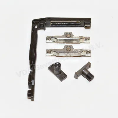 Schuco onderdeel 223559 Alu hoekoverbrenging set met sluitplaten en rolnokken. zwart Ergänzungsbeschlag Black 223050 218367 218361