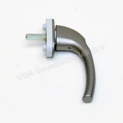 VDA raamkruk/raamgreep zilver metalic stift 7x30mm afsluitbaar