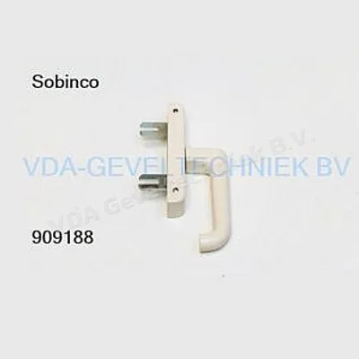Sobinco aluminium raamkruk/raamgreep met dubbele vork Ral 9001 Creme (klink) (hendel)