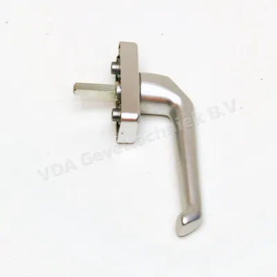 WSS draaikiep kruk zilver EV1 op vierkant rozet stift 7x32mm Al E4/C-0 Elox