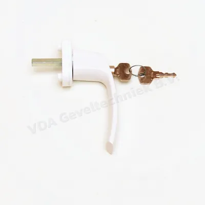 Raamkruk wit afsluitbaar voor ingebouwde stift 7x35mm