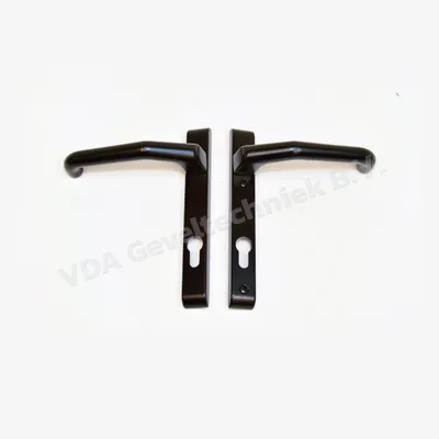 Sobinco deurkruk/deurgreep zwart binnen + buiten zijde PC 92 826L L= 28 x 206 mm
