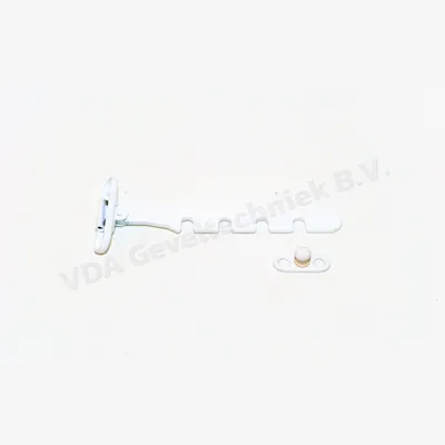 Siegenia L=140mm kierstandhouder / raamvastzetter incl. vlak vleugeldeel 525.0000.0.009W RAL9003 WIT