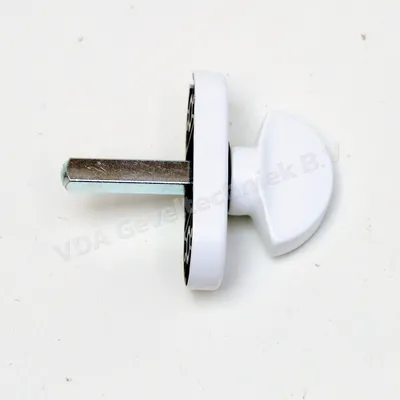 HvN KNOP 731 OP ROZET TBV BEUGELSLOT RAL9016 WIT KLIKROZET OVAAL HOH 43 MM