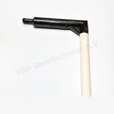 Bedieningsstok wit lengte 750mm incl. bocht 60mm (zwart) t.b.v. ventilatie rooster 10mmm