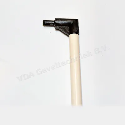 Bedieningsstok wit lengte 750mm incl. bocht 20mm (zwart) t.b.v. ventilatie rooster 10mm