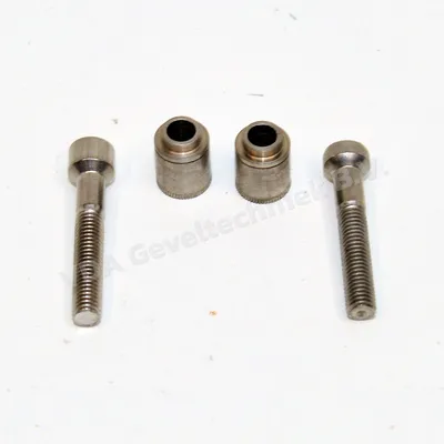 Fapim montage RVS set scharnier 2 x inbusbout M8 x45 / 15-18 2 x 2 delige schroefbus in plastic zakje