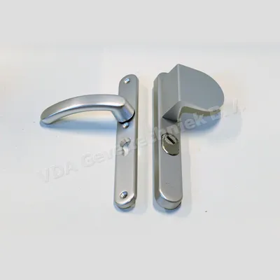 Ami Deurduwer /deurkruk langschild Buiten/Binnen Vrpl.257x 37- 32mm pc55 kerntrekbeveiliging SKG** incl. krukstift 8 x 90 mm , 3 x schroef M6 x 70 mm RVS , deurdikte 55-57 mm