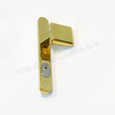 May Duwer 733 OP 6023 Buitenschild PZ92 Goud SKG*** OVAAL MASSIEF SCHILD 257 x 31 x 12 mm met kerntrek