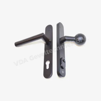 FSB Duwer / knop + Kruk Garnituur compleet met Kerntrek Mat Zwart structuur 1076 PZ 92 Vrpl. 240 x 34 mm afgerond