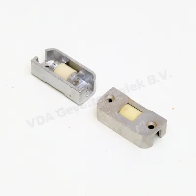 VDA kunststof Loopwiel in aluminium behuizing blok 65x30x20mm geleide wiel