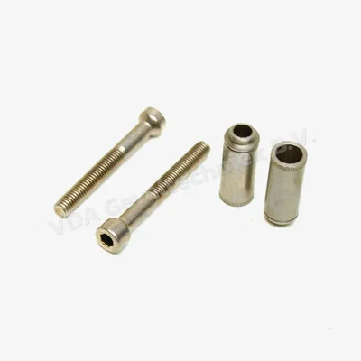 Fapim montage RVS set scharnier 2 x inbusbout M8 x60 / 35-47 2 x 2 delige schroefbus in plastic zakje. Type 6664FX