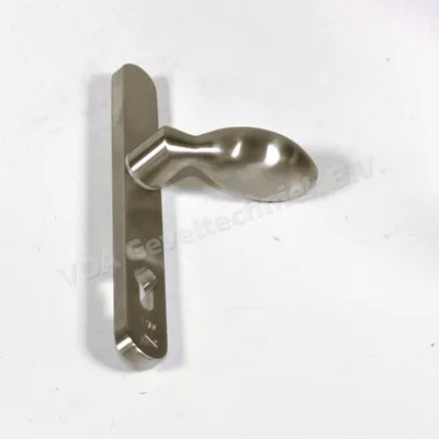 WSS Duwer 0738 draaibaar op schild 6011 Buiten PZ92 RVS Mat SKG*** afgerond