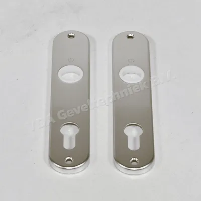 Hoppe binnendeur kortschild voor kruk / cilinder PZ72 mm 185x37x6 mm afgerond F1