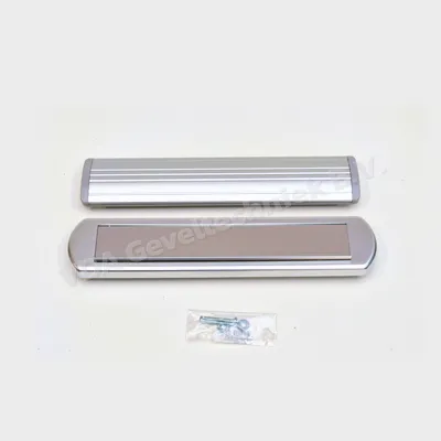 Ami Brievenbus Briefplaat afgerond+Tochtklep recht Binnen+ buitenplaat Aluminium deur dikte 20/27 mm