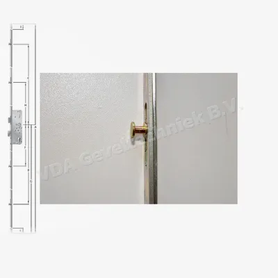 KFV Meerpuntssluiting Drn 30 / 92 / 8 / F16 x 2170 mm Krukbediend 4 x padnok HoH nok boven 260 / 810 onder 410 / 825 mm