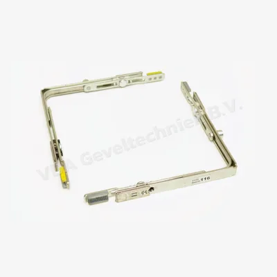 Aubi hoekoverbrenging UM302 1 rolnok. Afmetingen: 153x153MM.Tbv kunststof en houten draaikiep ramen
