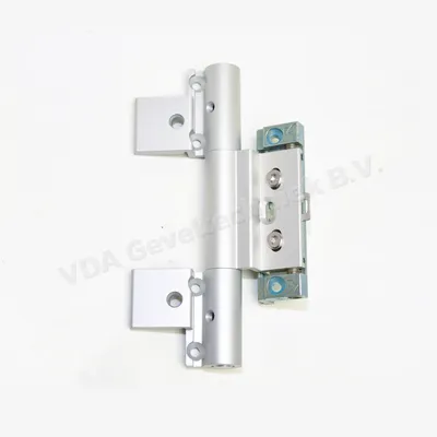 ALCOA/KAWNEER Rollenband Scharnier 3-DELIG Ev1 zilver Deurpaumelle tbv aluminium binnen- en buitendraaiende deuren.L = 167MM. (Uitlopend artikel)