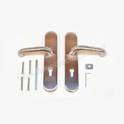 Hoppe Paris E138Z/3331/3310 langschild-Garnitur RVS PC 72 krukset met pen en boutjes