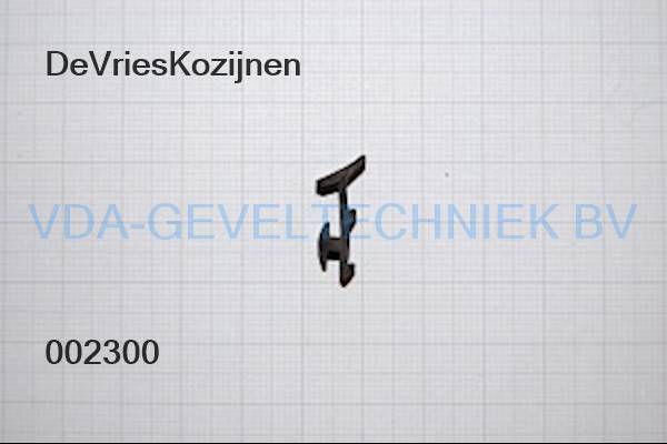 De Vries kozijnen middendichting rubber 23 P56-016 (prijs per meter