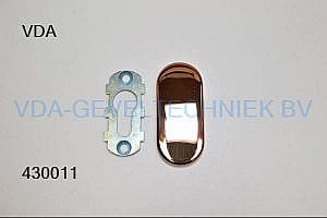 Blindplaat ovaal t.b.v. cilinder brons