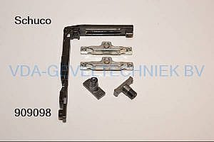 Schuco onderdeel 223559 Alu hoekoverbrenging set met sluitplaten en rolnokken. zwart Ergänzungsbeschlag Black 223050 218367 218361