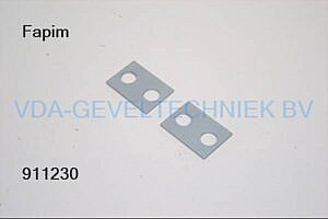 Fapim vulblok voor scharnier Loira 2mm dik Voor aluminium scharnieren. opbouw.  6666S2