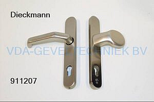 Edi Dieckmann Duwer / kruk Binnen buiten op schild PC92 36x245 mm afgerond Serie Kronos RVS look