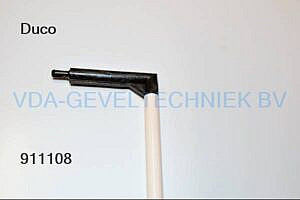 Bedieningsstok wit lengte 750mm incl. bocht 60mm (zwart) t.b.v. ventilatie rooster 10mmm