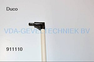 Bedieningsstok wit lengte 750mm incl. bocht 20mm (zwart) t.b.v. ventilatie rooster 10mm