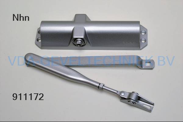 NHN Deurdranger met arm + bevestigingsmat. Links Rechts Zilver Type NO.350