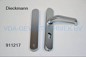 Edi Dieckmann binnenschild kruk pc92/  buitenschild blind  SKG***Afgerond 245 x 35 mm  F1 Veiligheids-deurbeslag zonder schroeven