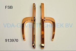 FSB Krukschild binnen buiten Goud messing zonder stift 245 x 35 mm afgerond