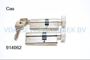 Cas Knopcilinder set Gelijksluitend 2 delig Knop 30 - 45 mm SKG2** 3 sleutels
