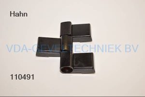 Dr. Hahn 3-delig scharnier Serie 60AT  RAL9005 opdek 92x20mm zwart