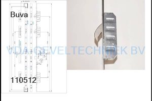 Buva meerpuntssluiting 6320R 55/72 V20 2090mm afgerond Links (greep) (klink)  krukbediend