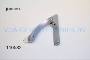 Jansen Aluminium paniek duwstang schild links/rechts. (uitlopend artikel)