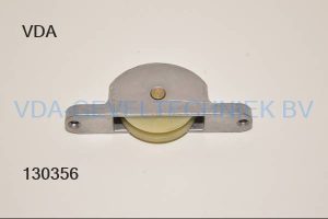 VDA groot  55 x 17 mm kunststof  loopwiel in Aluminium behuizing