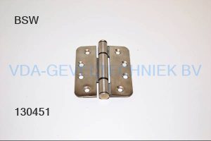 BSW Scharnier RVS afgerond 102x89 mm  RD 804 STD