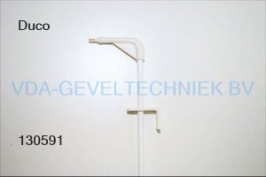 Bedieningsstok wit lengte 1000mm incl. bocht 58mm t.b.v. ventilatie rooster 8mm