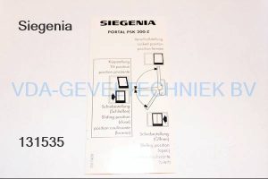 Bedieningssticker Siegenia Portal PSK 200-Z