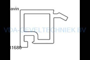 Wavin glaslijst 15mm Wit (oud type) lengte van 6000mm