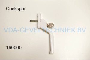 Cockspur raamgreep/raamkruk wit afsluitbaar (klink)