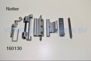 Notter alu basisset AL2000 DK/KVD scharnier onder en boven 10-263.415.06