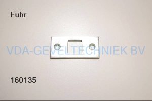 sluitplaat t.b.v. espagnolet/kantschuif 15mm stang